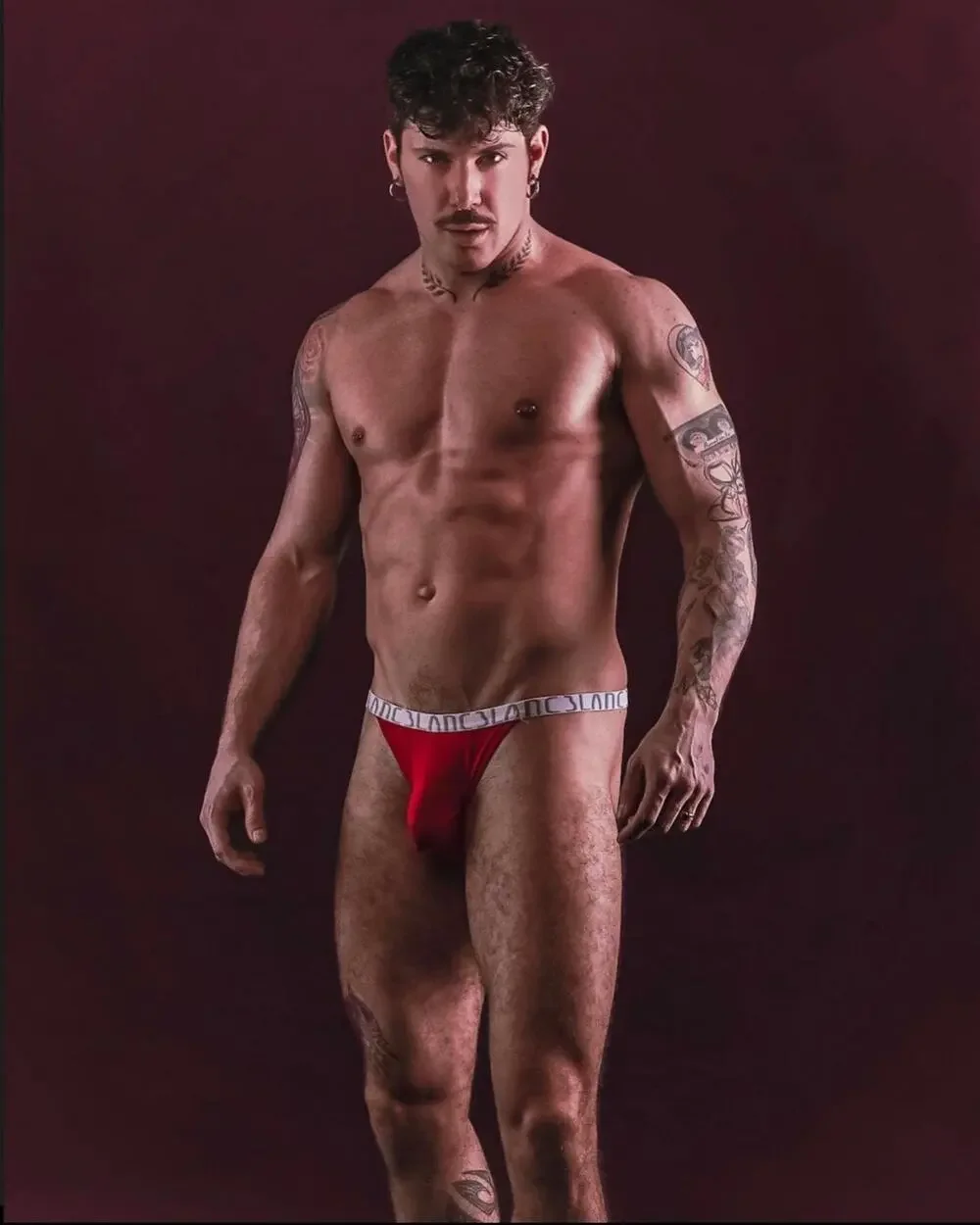 NEW Set Of 3 Blanc Menswear Cotton Classic G-String Thong Color Black Red Medium